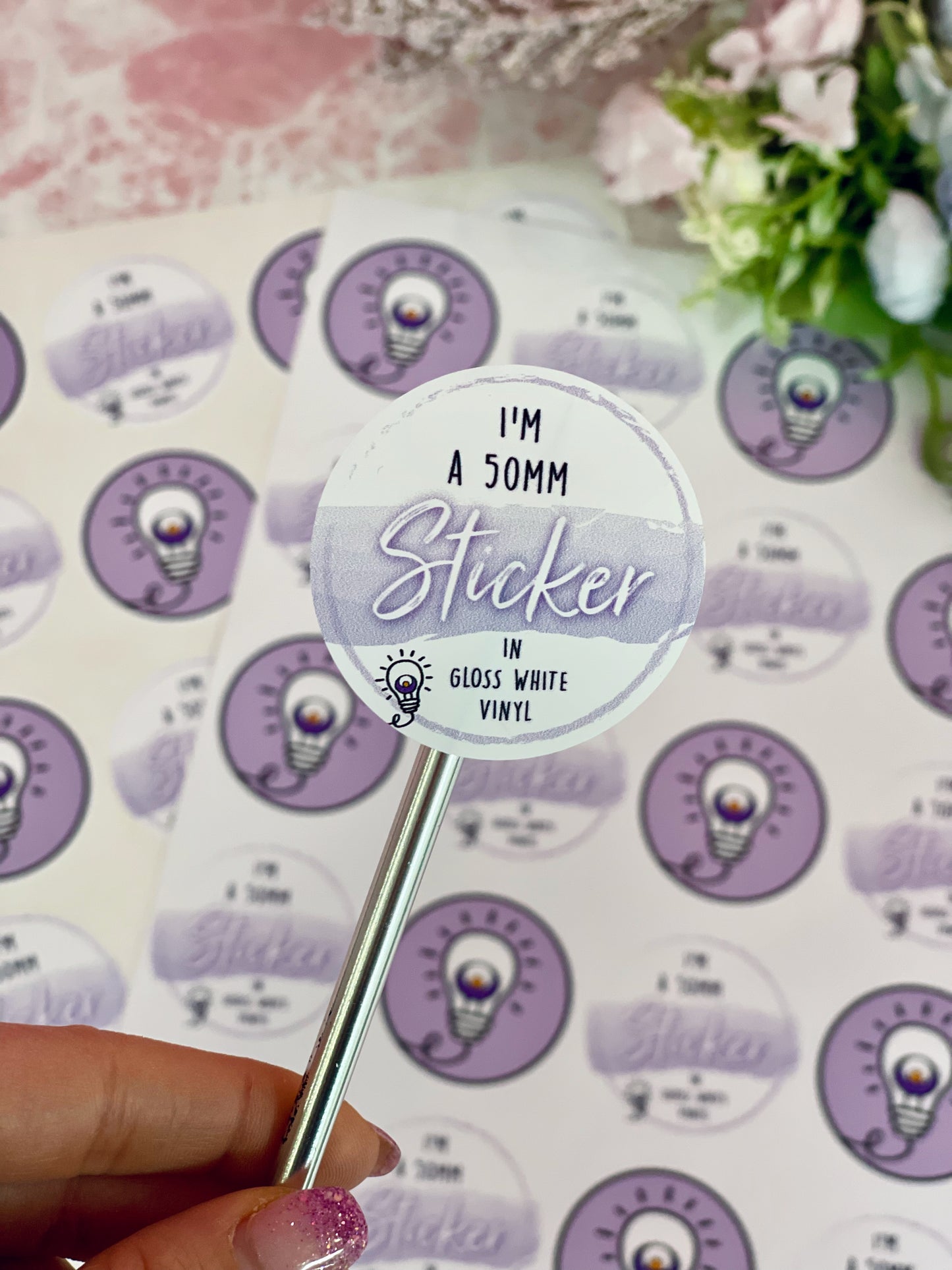 50mm Branded Gloss Vinyl Stickers