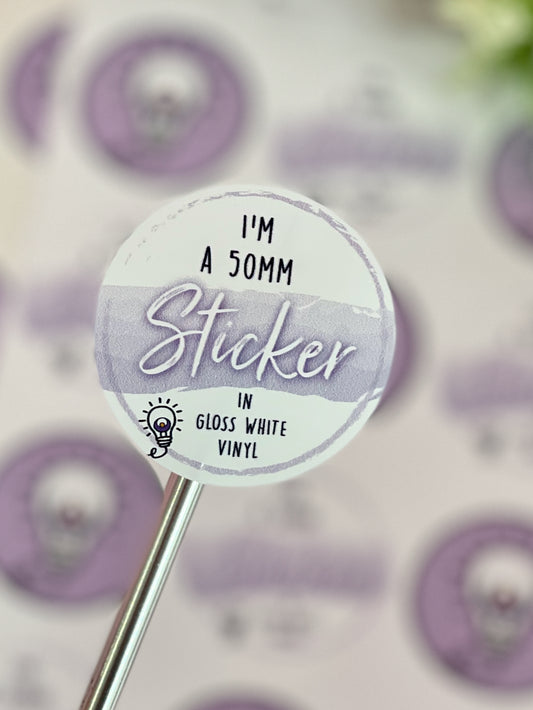 50mm Branded Gloss Vinyl Stickers