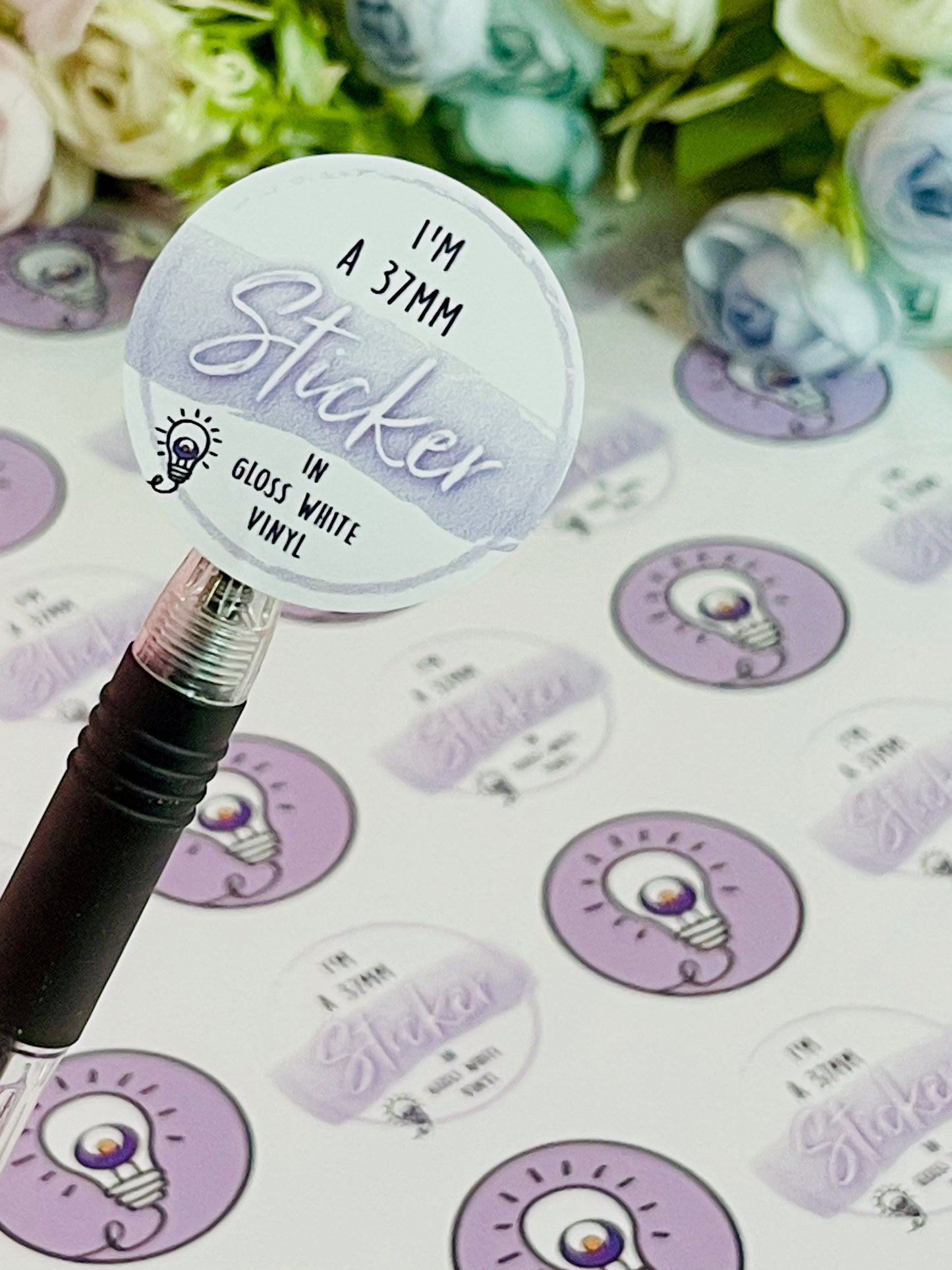 37mm Branded Gloss Vinyl Stickers